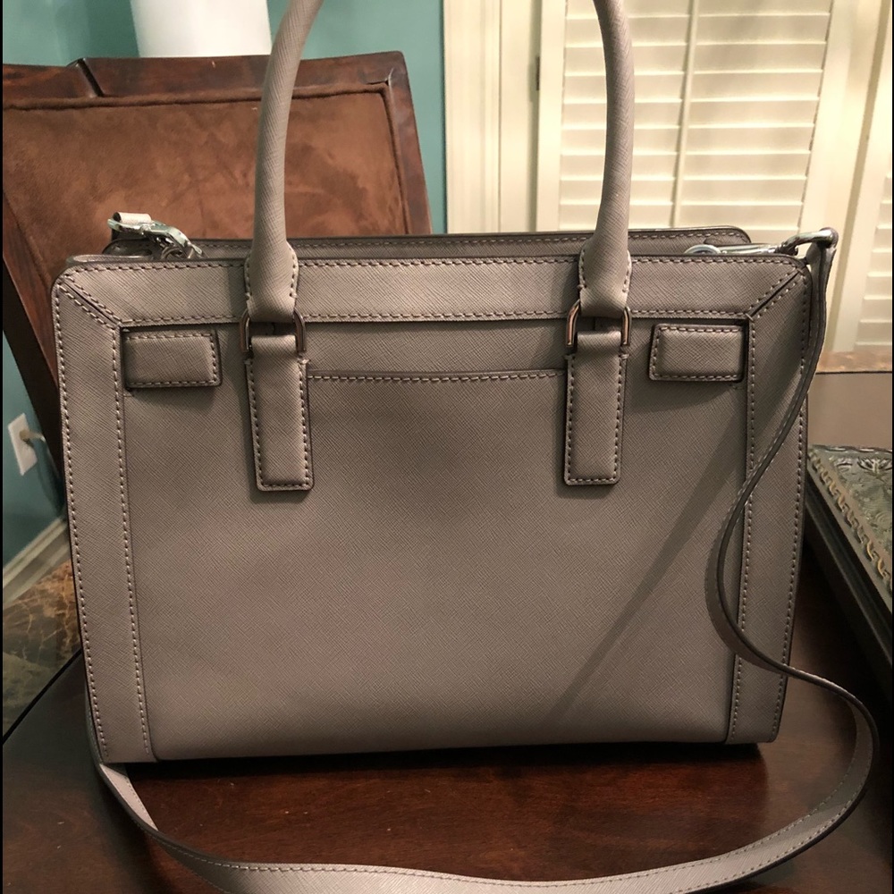 Michael Kors Grey Leather Satchel - Picture 2 of 3